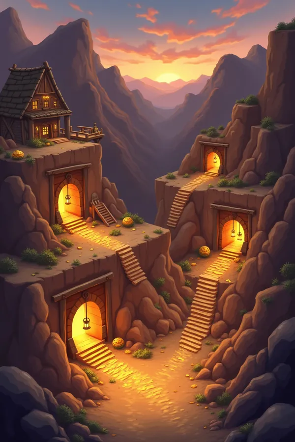 Glowing tunnels of the Gold Mine
