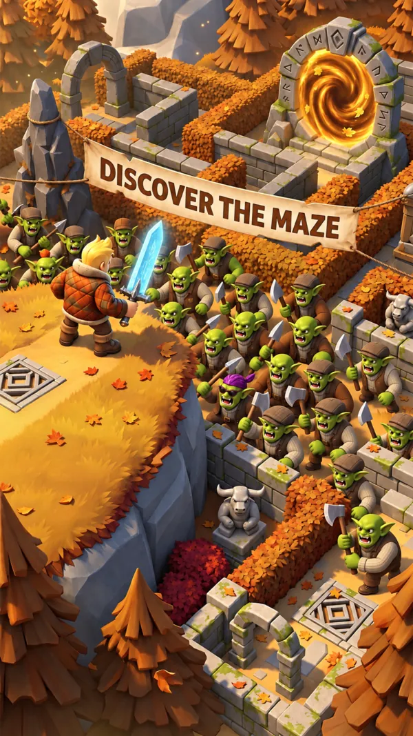 A hero exploring the autumn maze