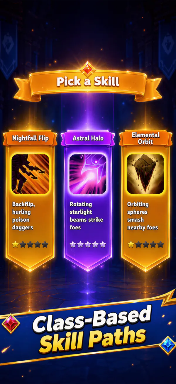 Picking a skill from three class-based options